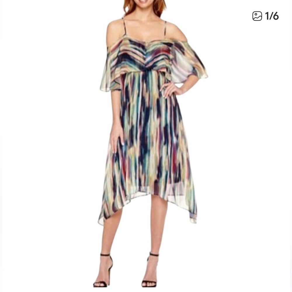 A.N.A -NWT Large Cabana multicolor cold shoulder sundress. Beautiful colors! NWT